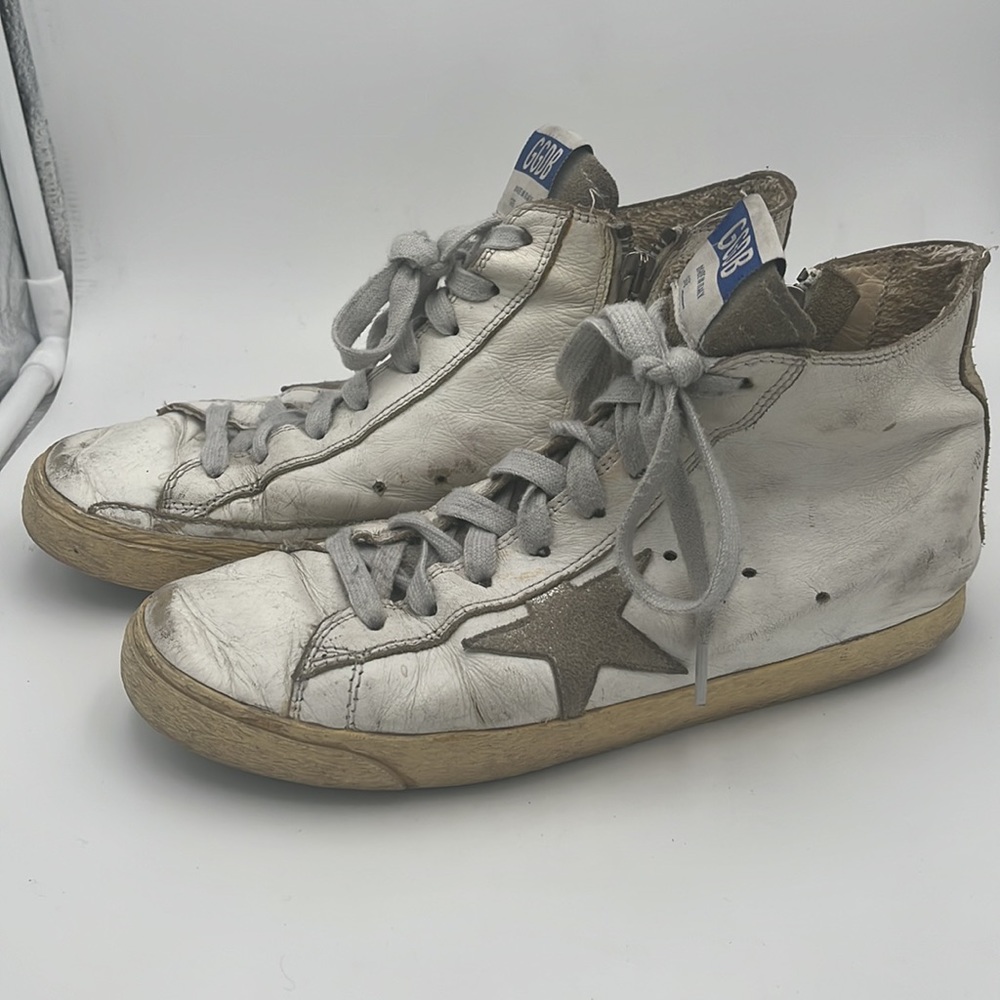 Golden Goose Francy Sneaker - Color: White, Silver, & Milk